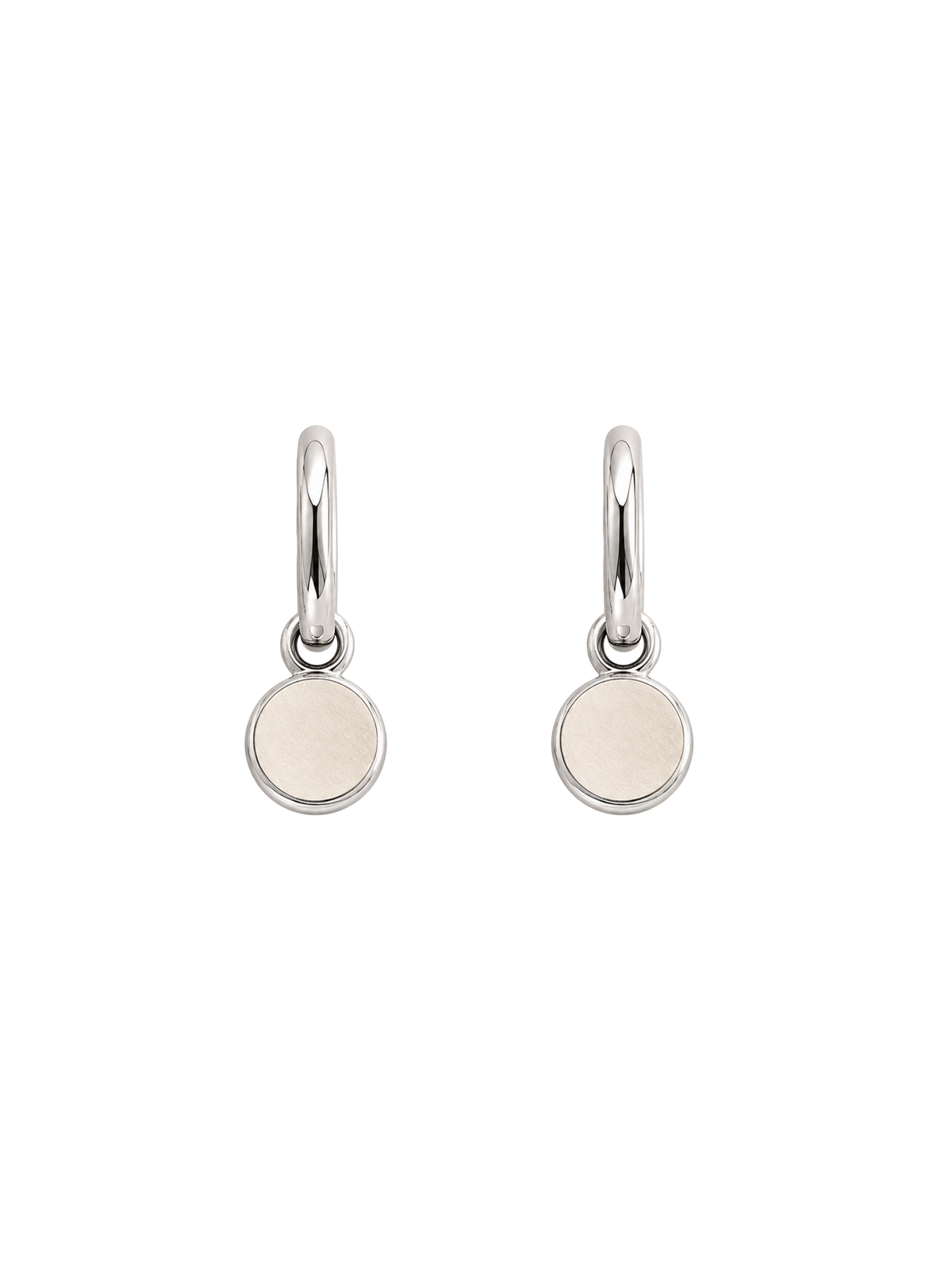 Baby Bezel Earrings in Silver