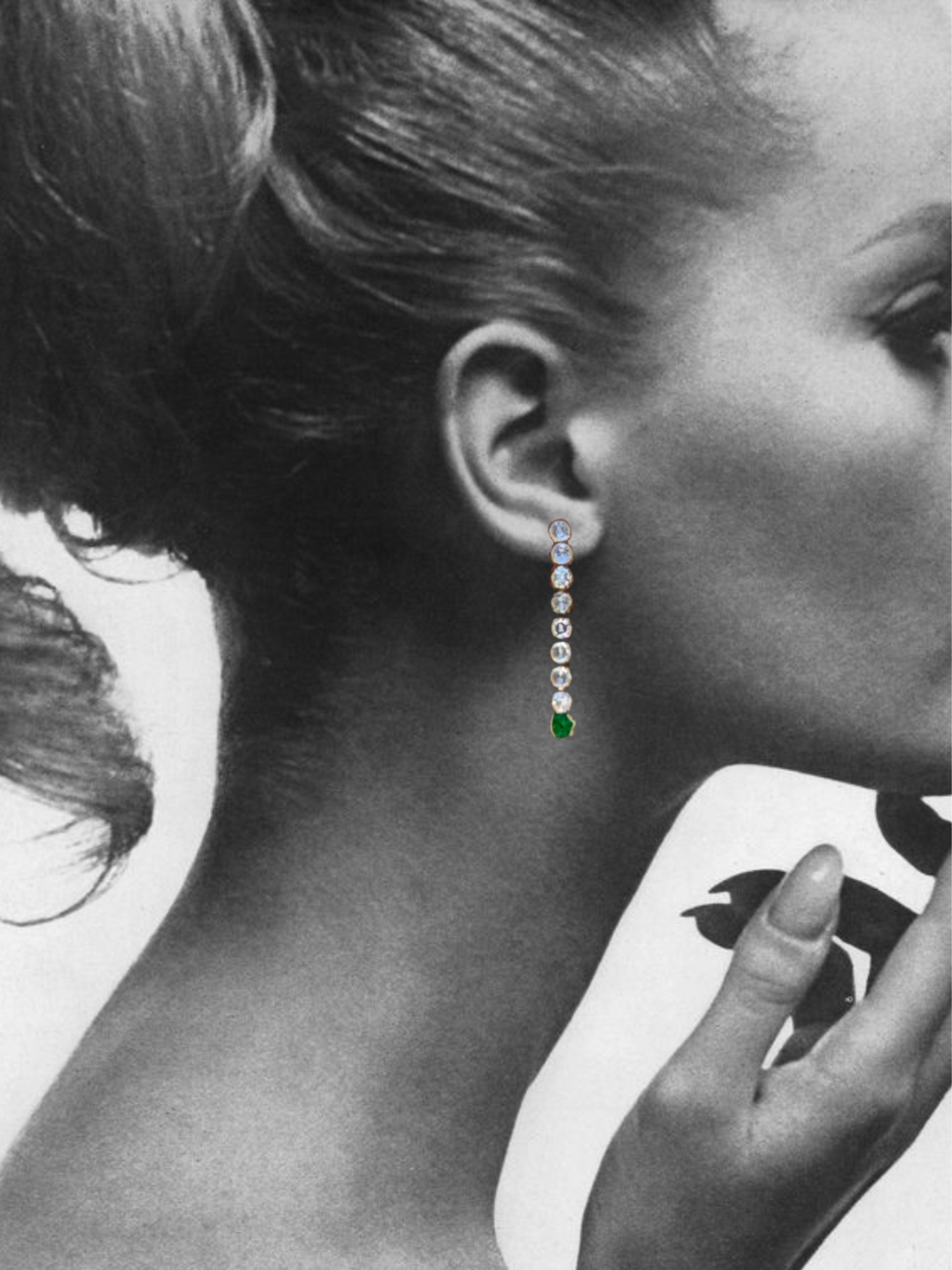 Celia Drop Earring in Green