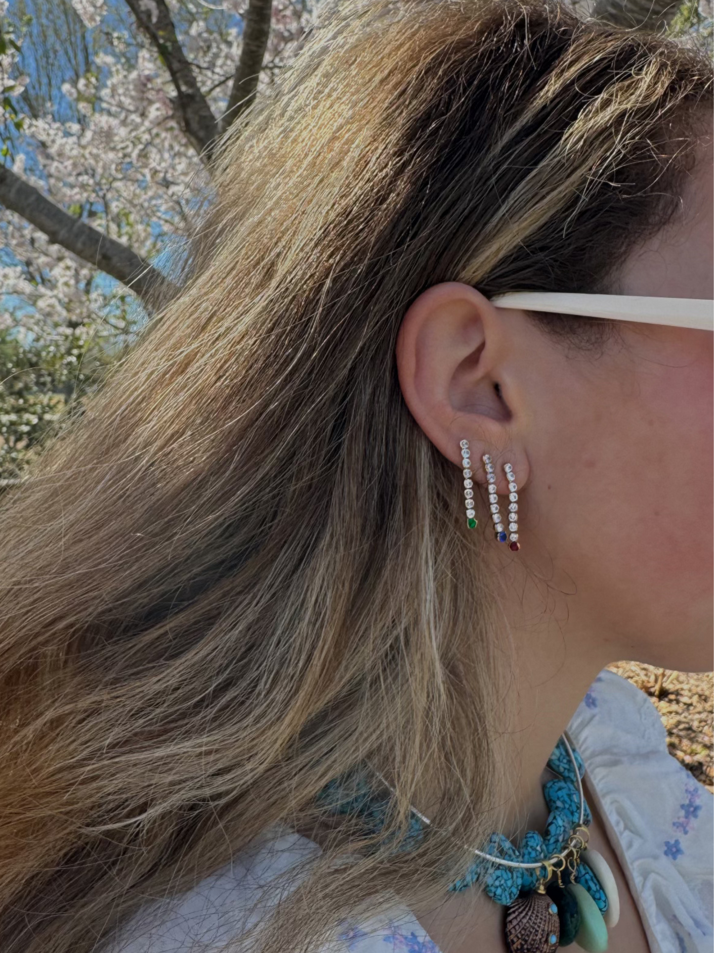 Celia Drop Earring in Green