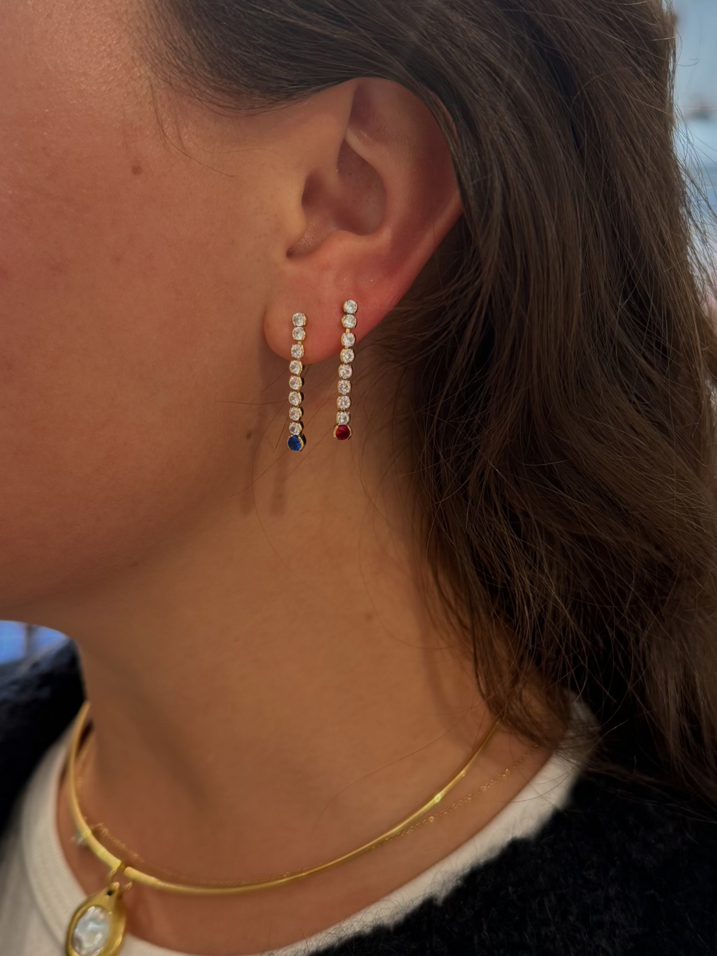 Celia Drop Earring in Blue