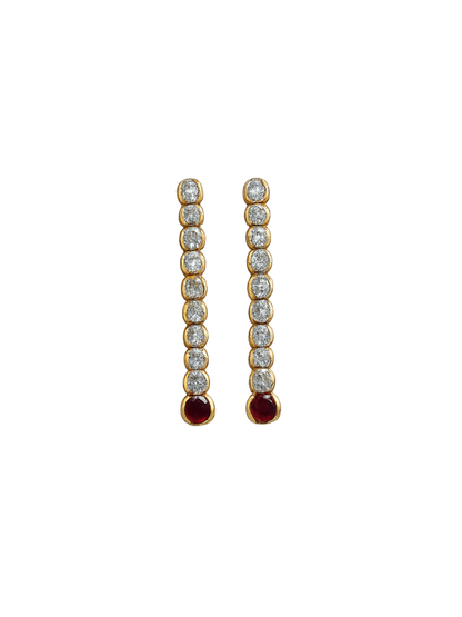Celia Drop Earrings in Red