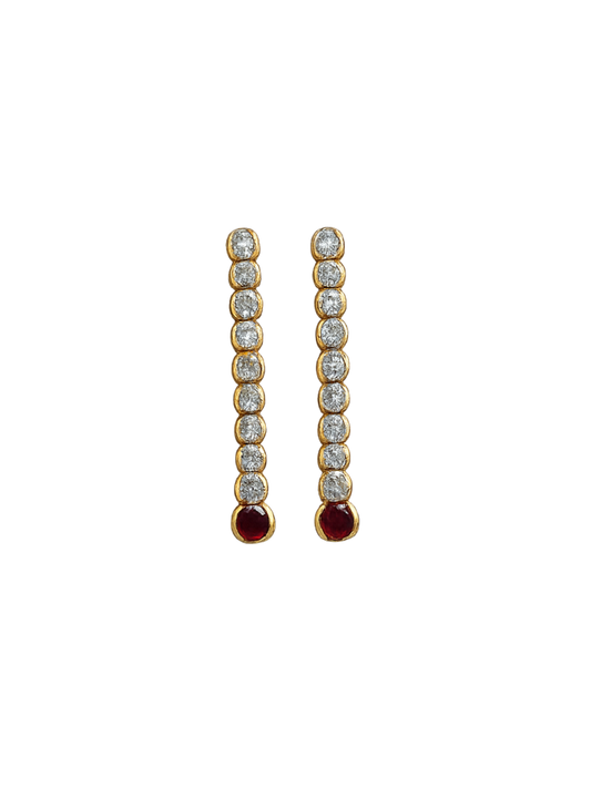 Celia Drop Earrings in Red