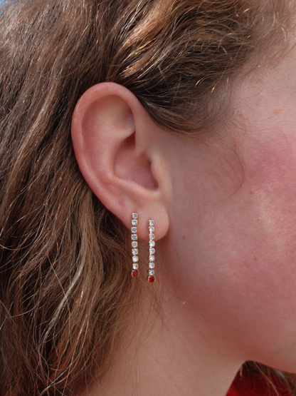 Celia Drop Earrings in Red