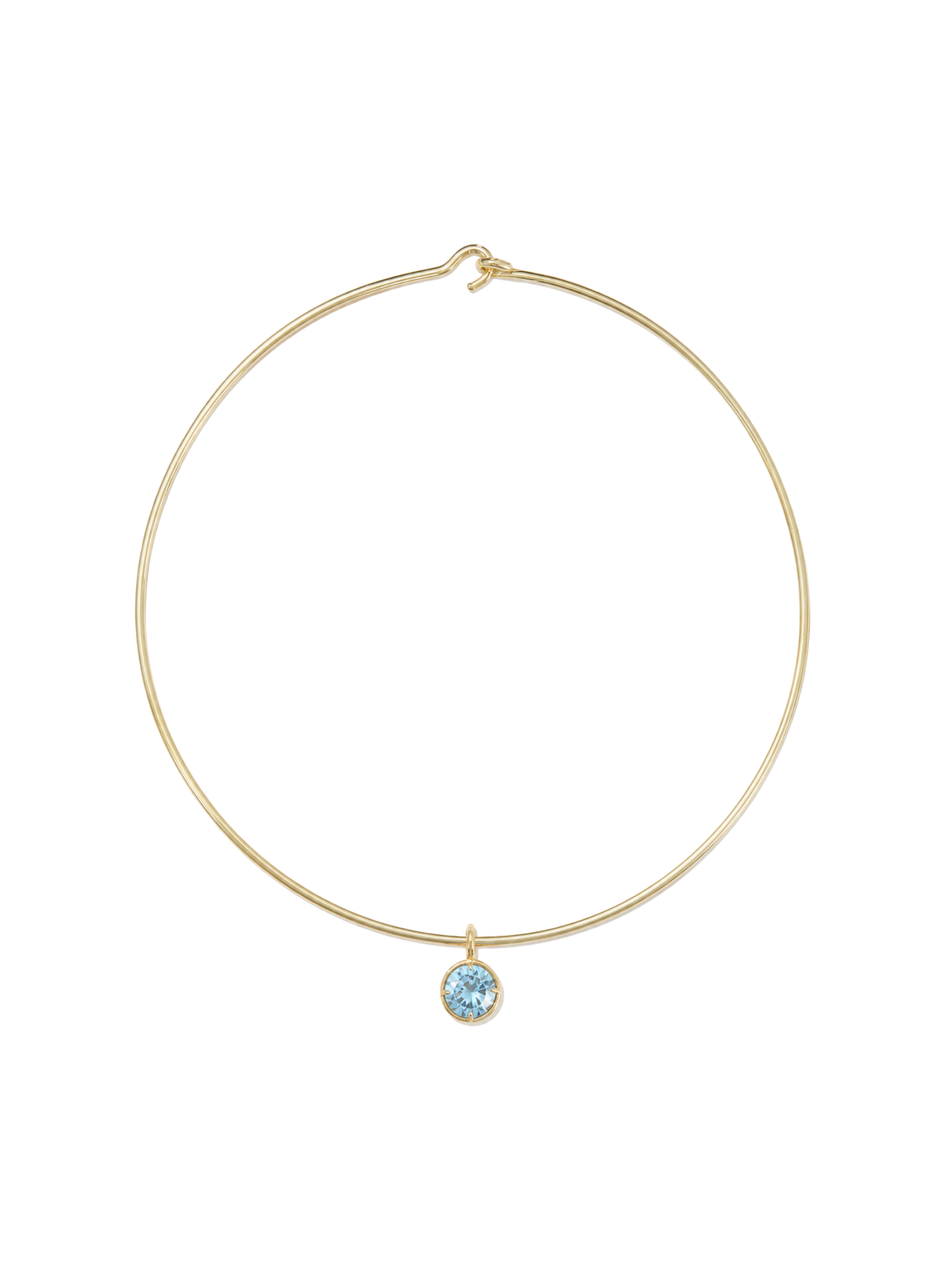 Big Baby Bezel Necklace in Aqua