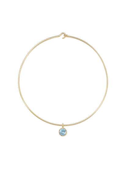 Big Baby Bezel Necklace in Aqua