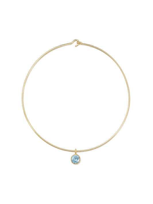 Big Baby Bezel Necklace in Aqua