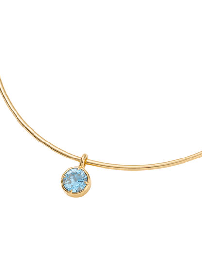 Big Baby Bezel Necklace in Aqua