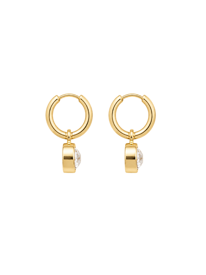 Baby Bezel Earrings in Gold