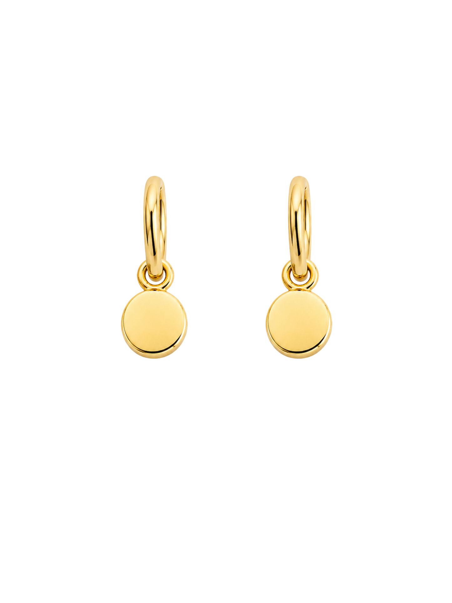 Baby Bezel Earrings in Gold