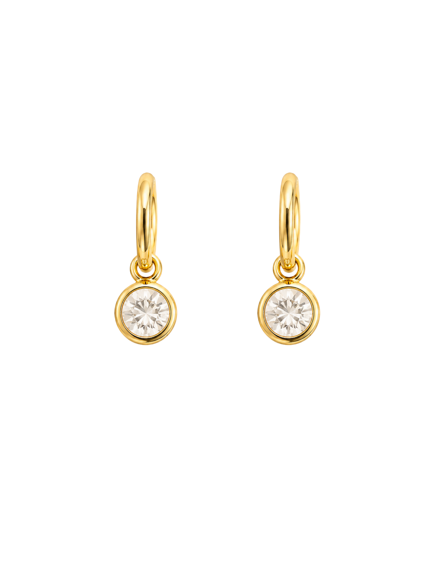 Baby Bezel Earrings in Gold