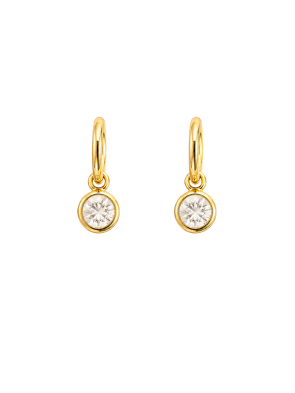 Baby Bezel Earrings in Gold