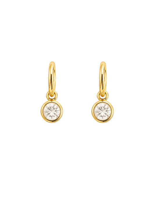 Baby Bezel Earrings in Gold