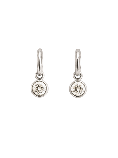Baby Bezel Earrings in Silver