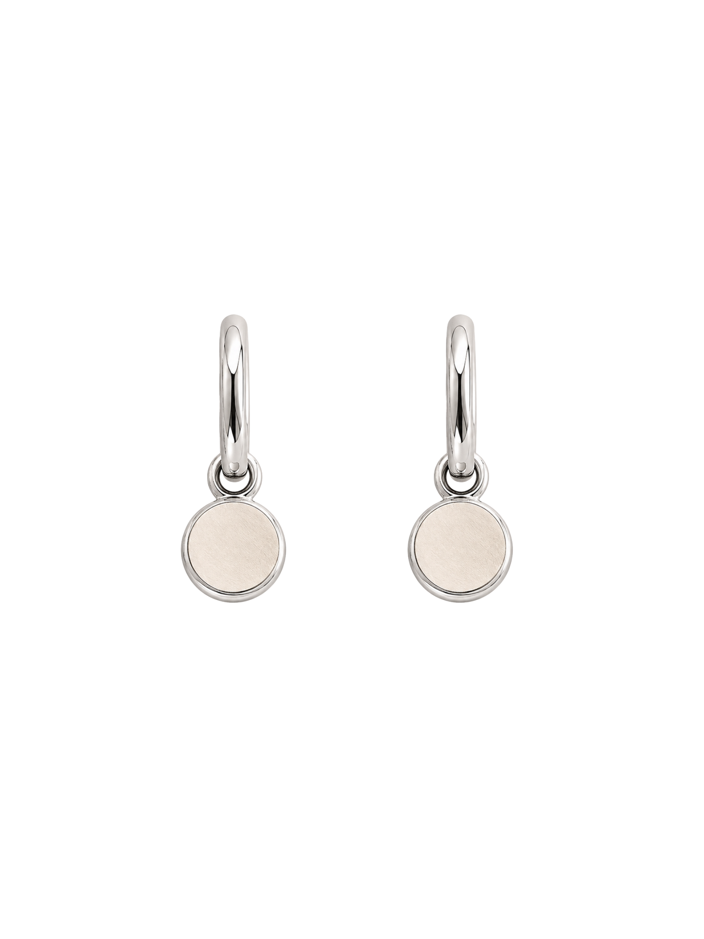 Baby Bezel Earrings in Silver