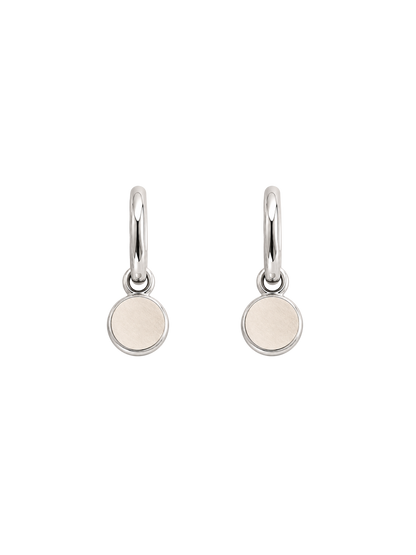 Baby Bezel Earrings in Silver