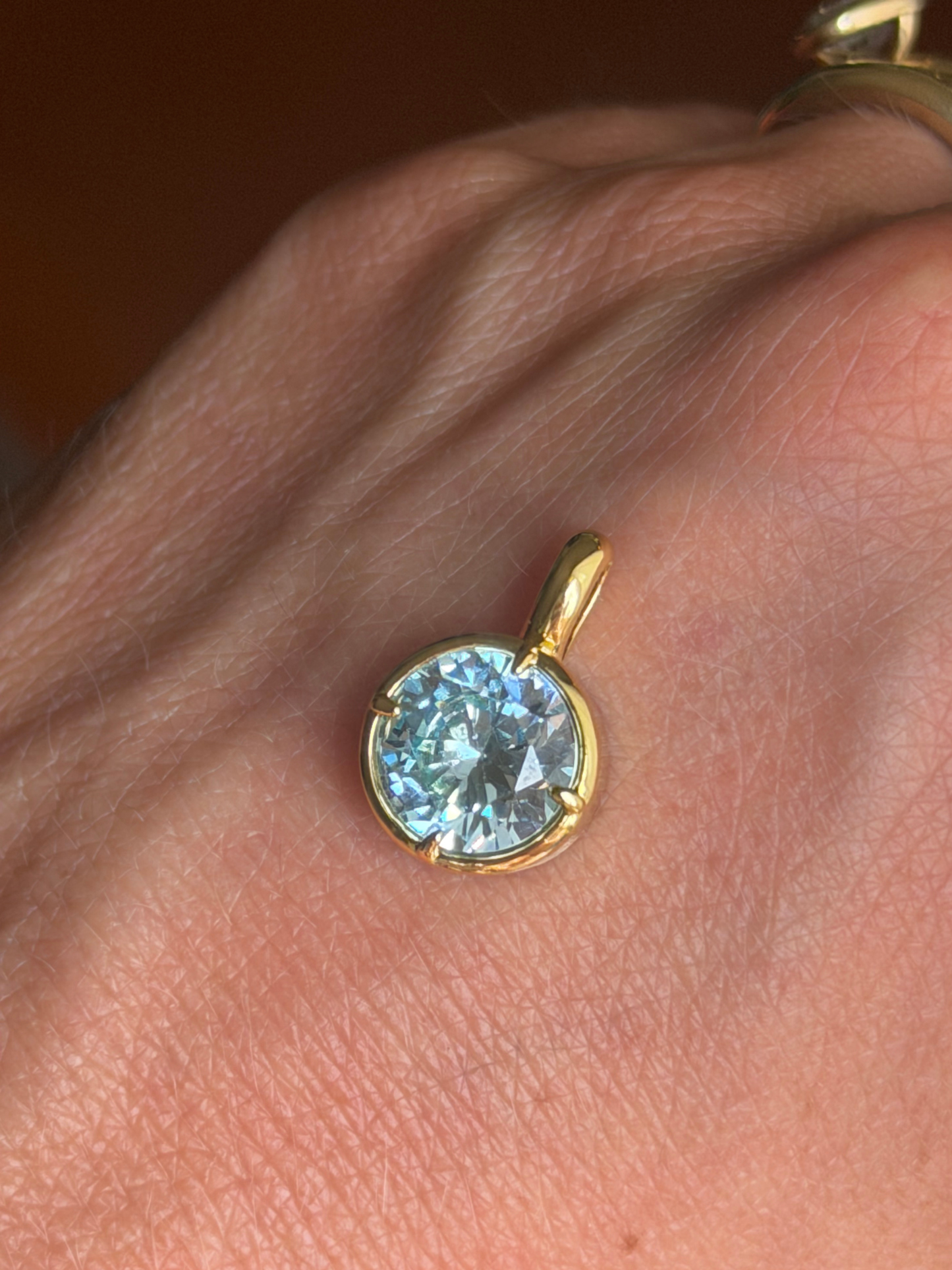 Big Baby Bezel Charm in Aqua