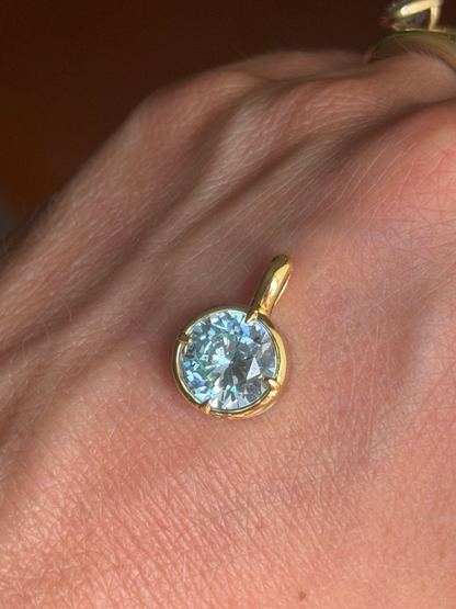 Big Baby Bezel Charm in Aqua