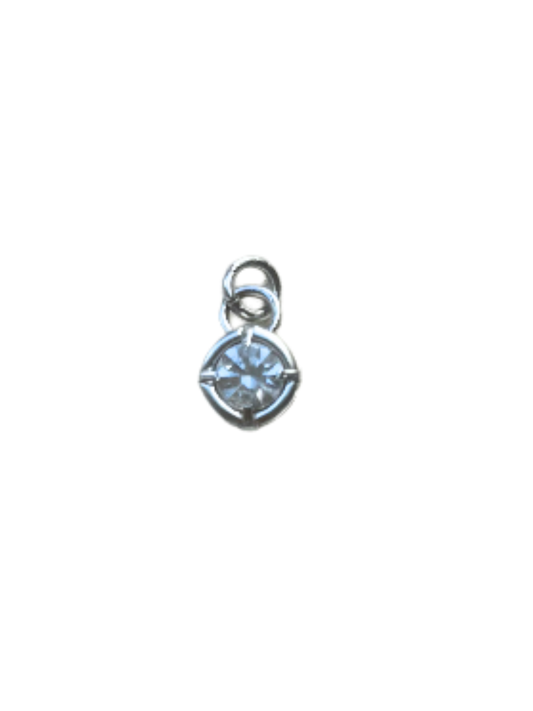 Baby Bezel Charm in Silver