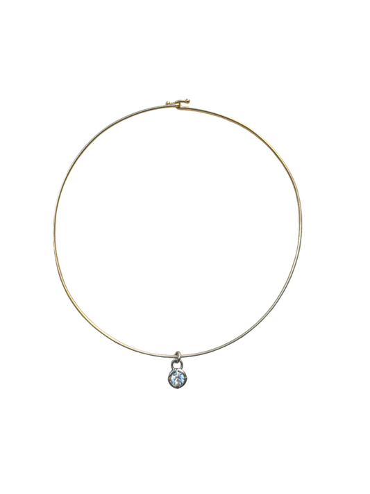 Baby Bezel Necklace in Silver
