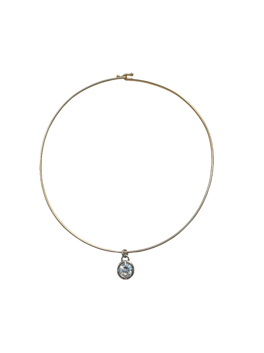 Big Baby Bezel Necklace in Silver