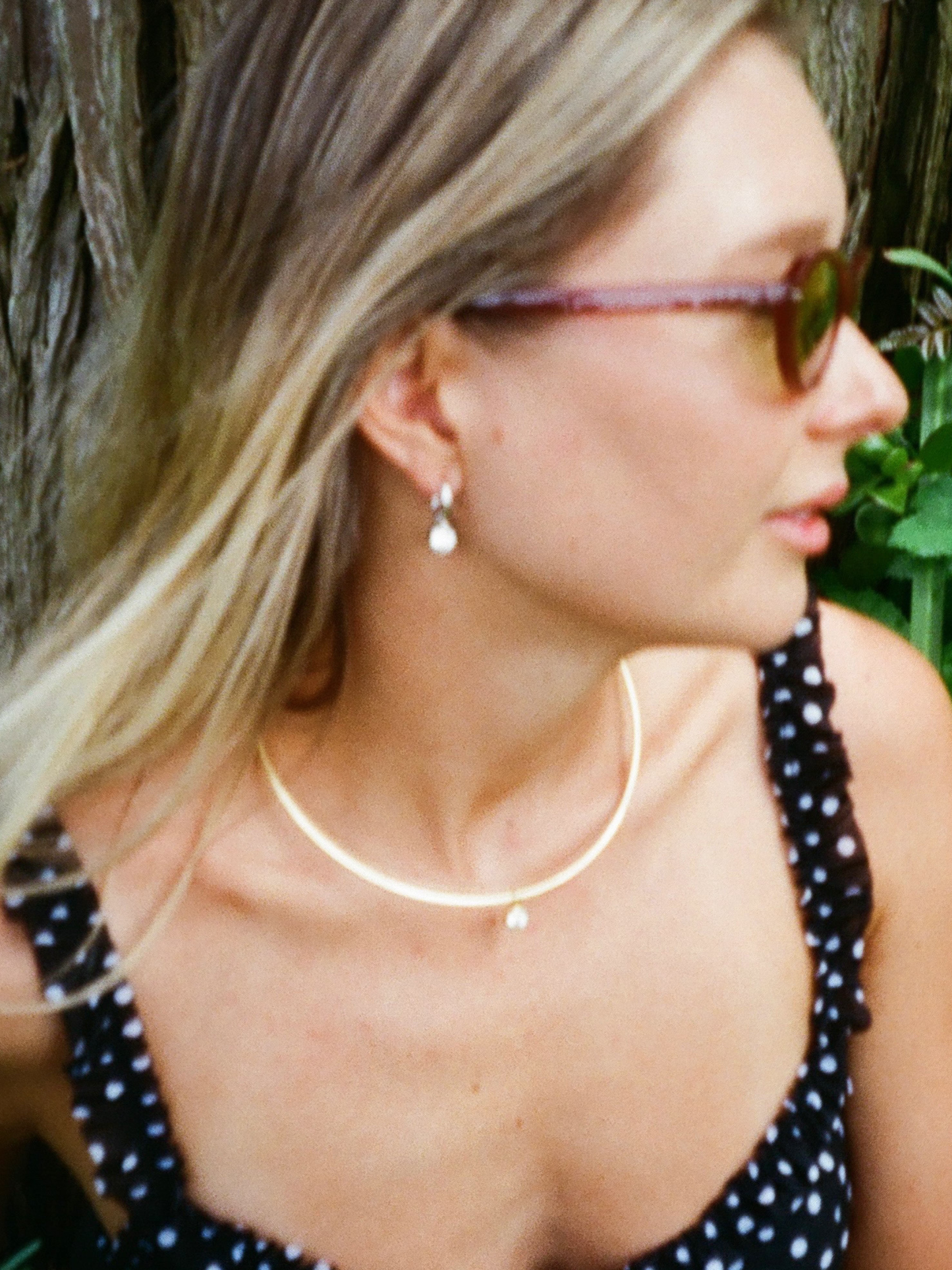Baby Bezel Earrings in Silver