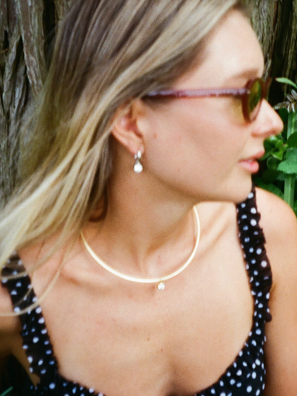 Baby Bezel Earrings in Silver